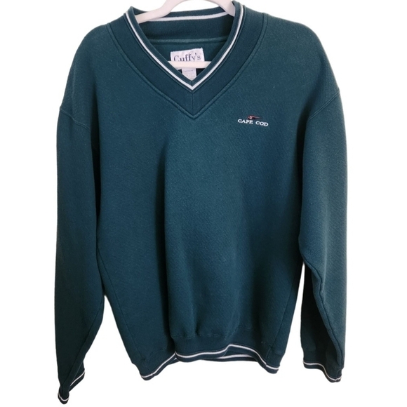 Cuffy's Vintage V Neck Pullover Sweatshirt Size M - Picture 1 of 5